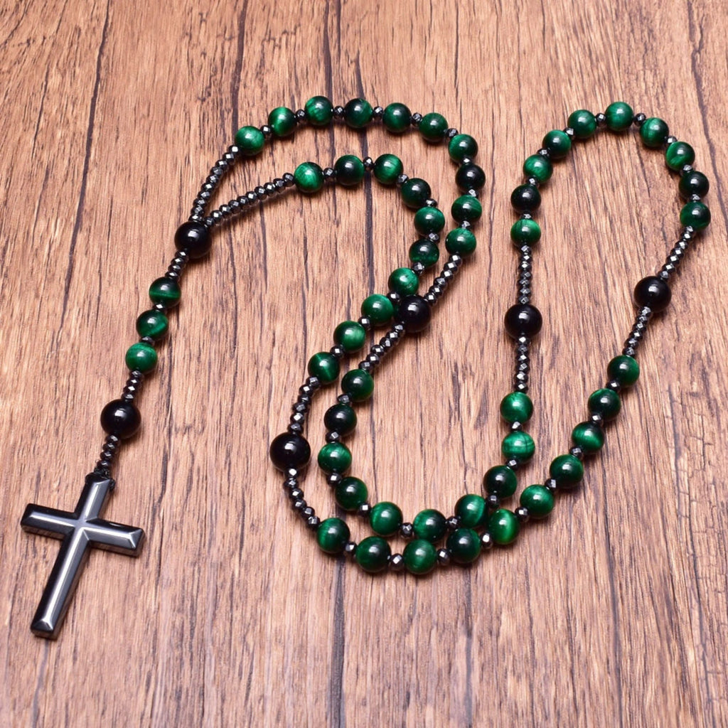 Orion Spiritual Necklace with Tiger Eye & Lapis Lazuli – Men's Rosary
