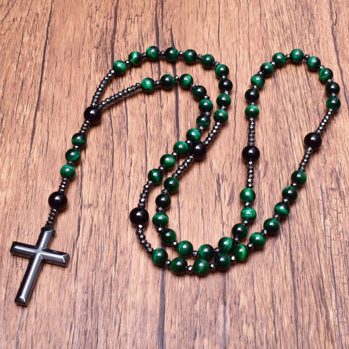 Orion Spiritual Necklace with Tiger Eye & Lapis Lazuli – Men's Rosary