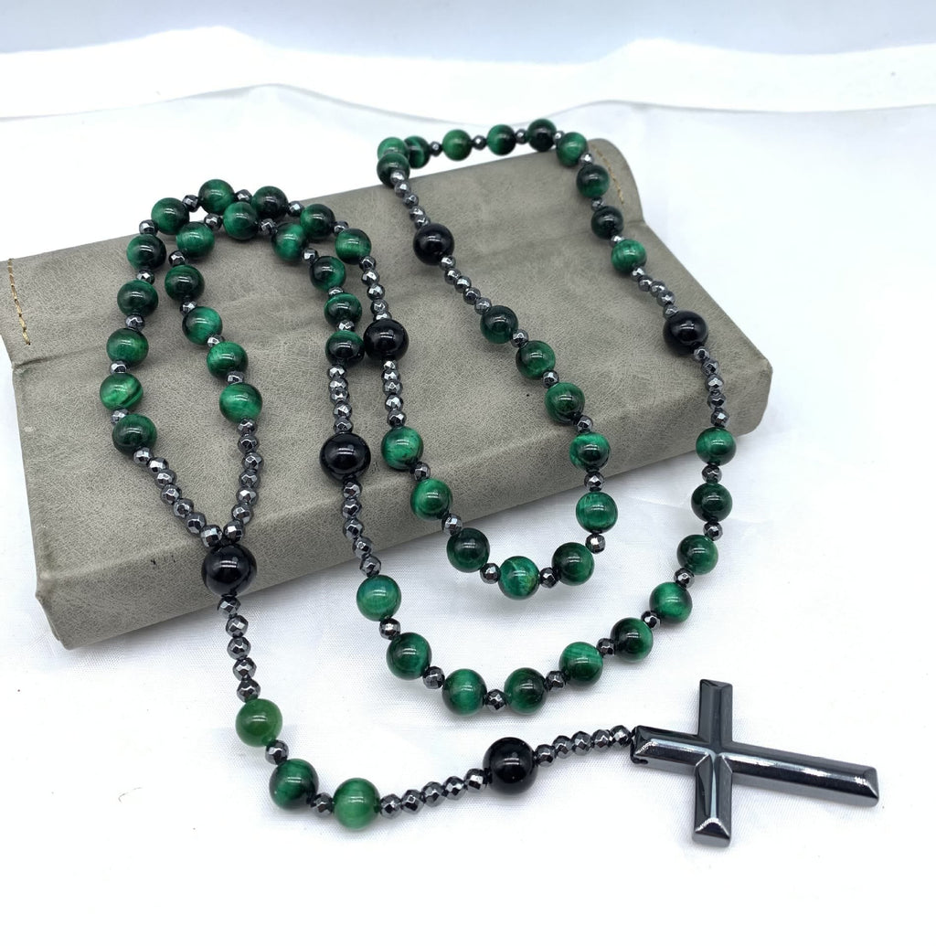 Orion Spiritual Necklace with Tiger Eye & Lapis Lazuli – Men's Rosary