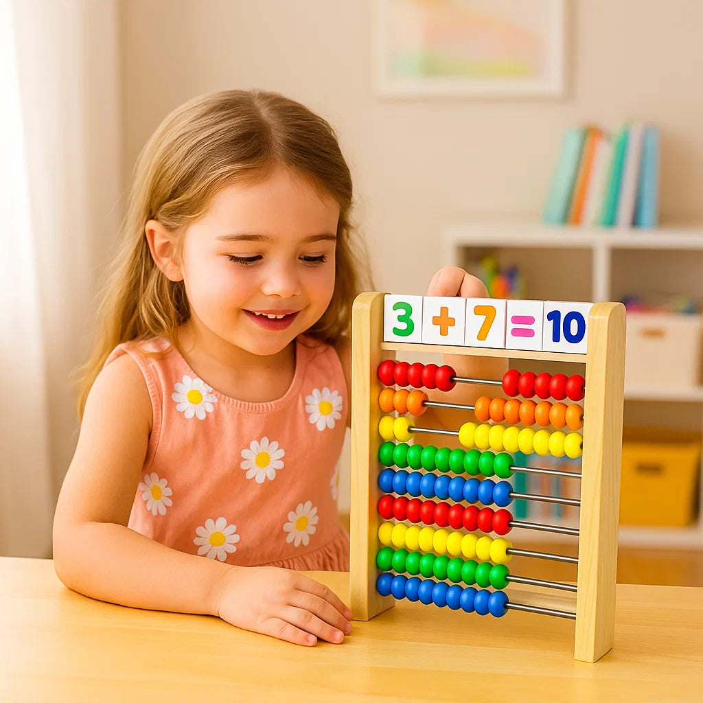 Wooden Counting Frame for Learning to Count and Calculate
