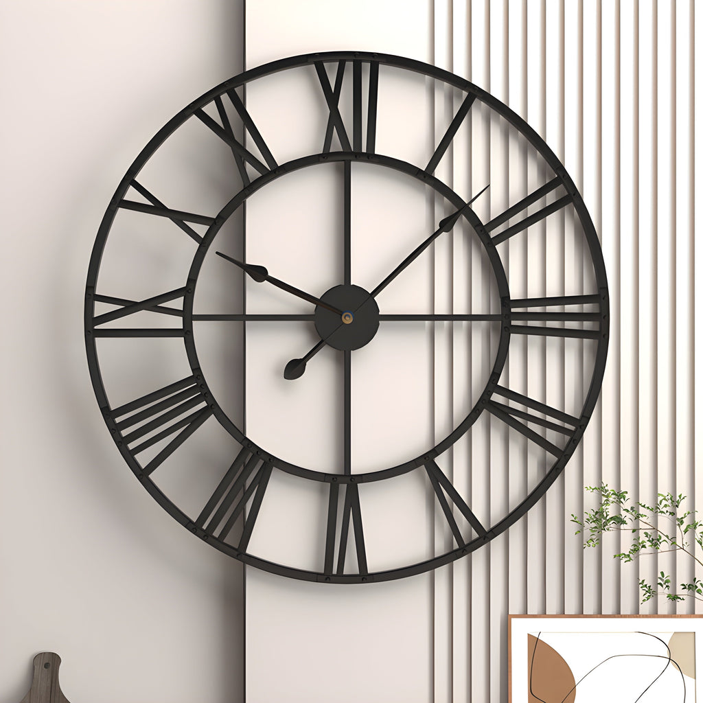 Roman Numerals Iron Art Wall Clock
