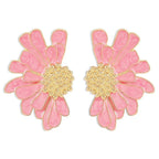 Half Flower Enamel Earrings