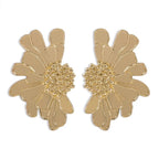 Half Flower Enamel Earrings