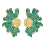 Half Flower Enamel Earrings