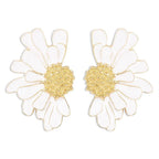 Half Flower Enamel Earrings