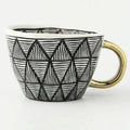 Hand‑Painted Ceramic Mug with Gold Handle