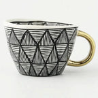 Hand‑Painted Ceramic Mug with Gold Handle