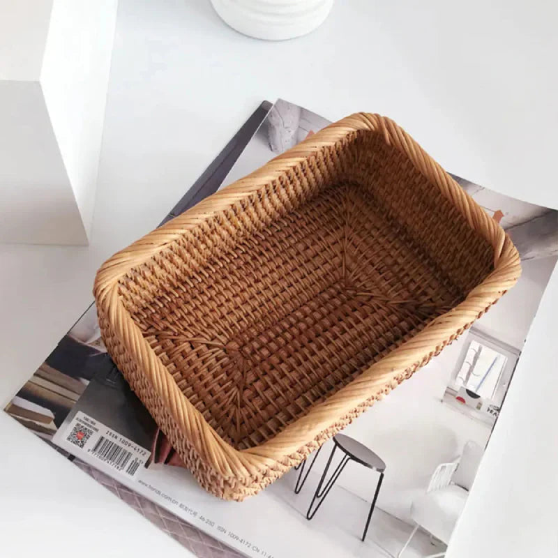 Handwoven Rattan Willow Basket for Storage