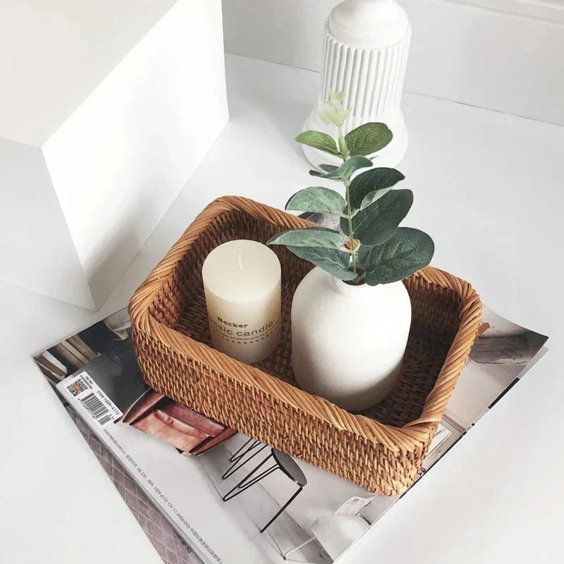 Handwoven Rattan Willow Basket for Storage