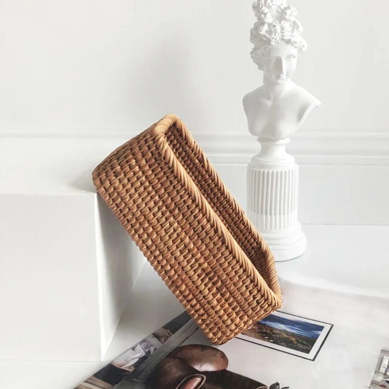 Handwoven Rattan Willow Basket for Storage
