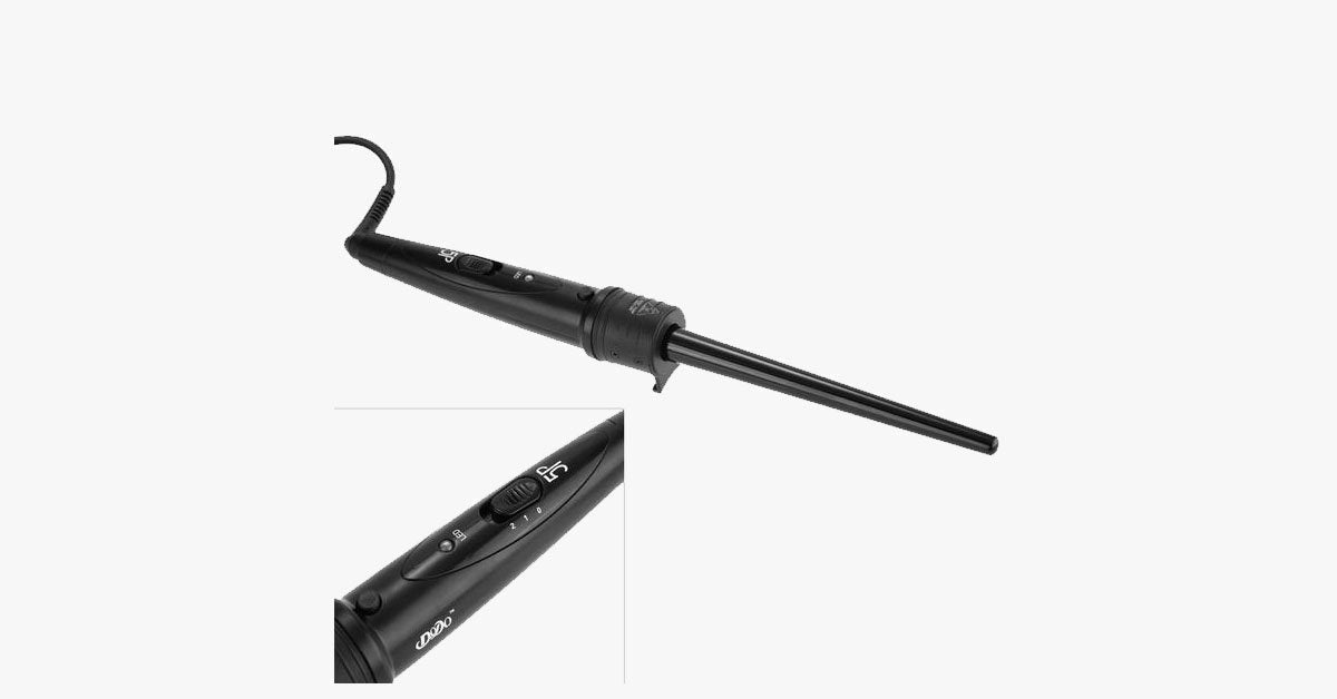 Achieve the salon look with the curling iron set and the heat-resistant glove