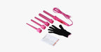 Achieve the salon look with the curling iron set and the heat-resistant glove