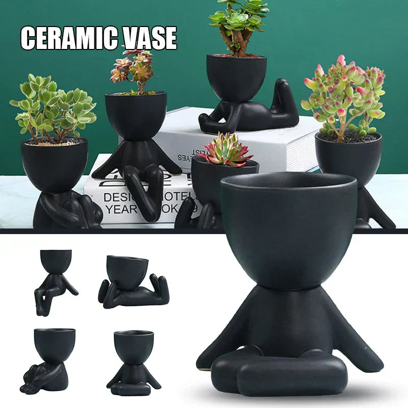 Handmade Ceramic Succulent Planter with Drainage Hole - TerraCotta