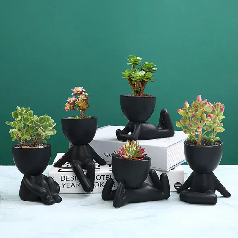 Handmade Ceramic Succulent Planter with Drainage Hole - TerraCotta