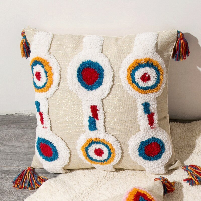 Handcrafted Moroccan Boho Style Cushion Cover