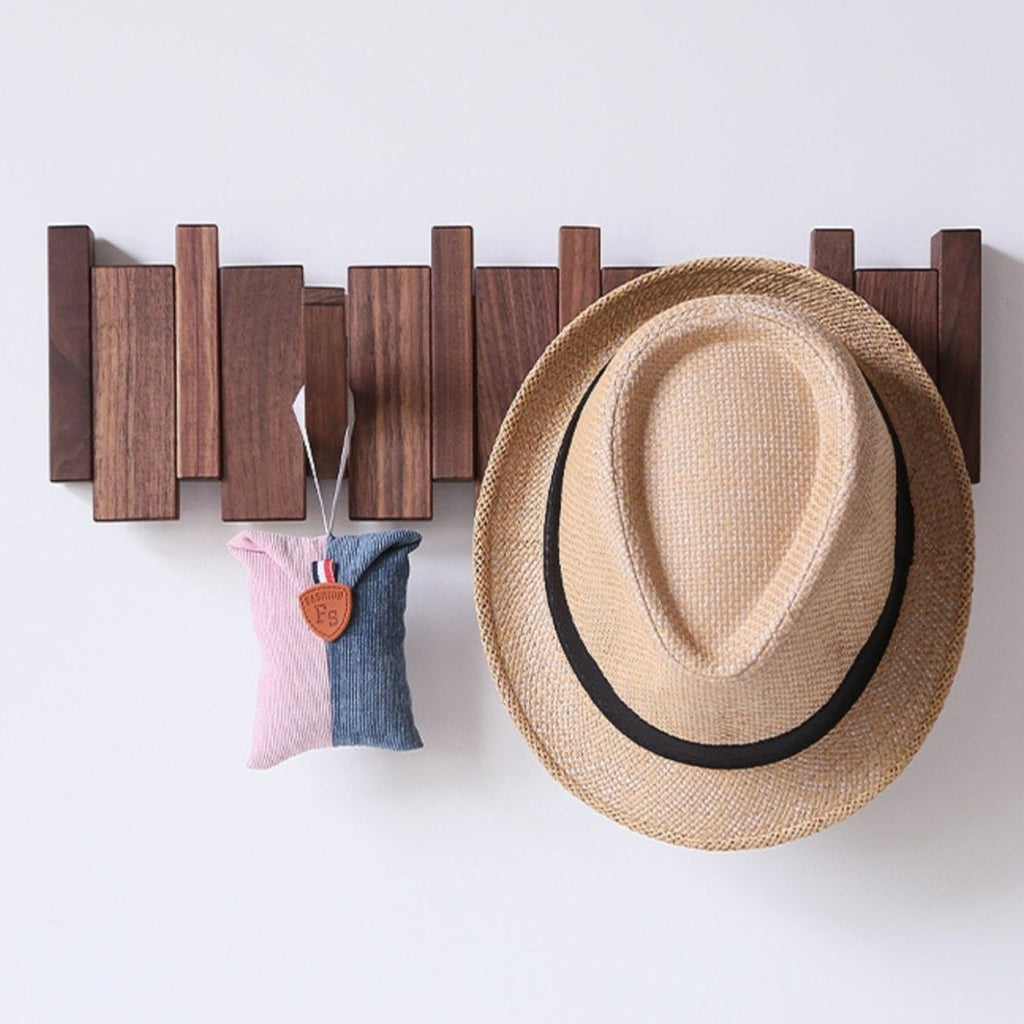 Handcrafted Wooden Piano Coatrack | Unique Design with 4-10 Hooks for Hallway, Bedroom & Office Storage