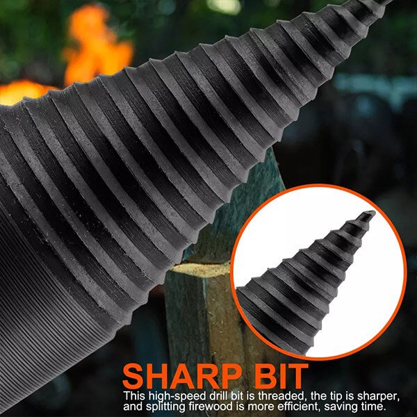 Removable drill for wood splitting, electric drill for household use, robust drill