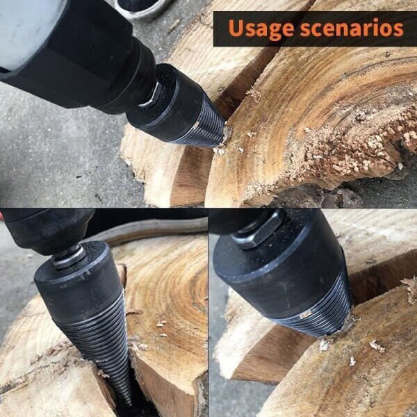 Removable drill for wood splitting, electric drill for household use, robust drill