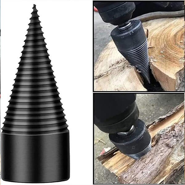 Removable drill for wood splitting, electric drill for household use, robust drill