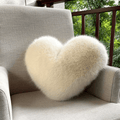 HEARTLUX – Soft Faux Fur Heart Pillow for Modern Home Decor