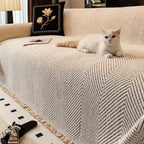 Sofa Cover Herringbone Pattern Protective Design