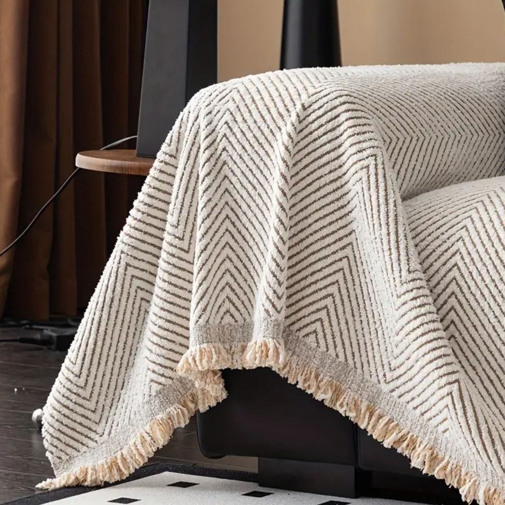 Sofa Cover Herringbone Pattern Protective Design