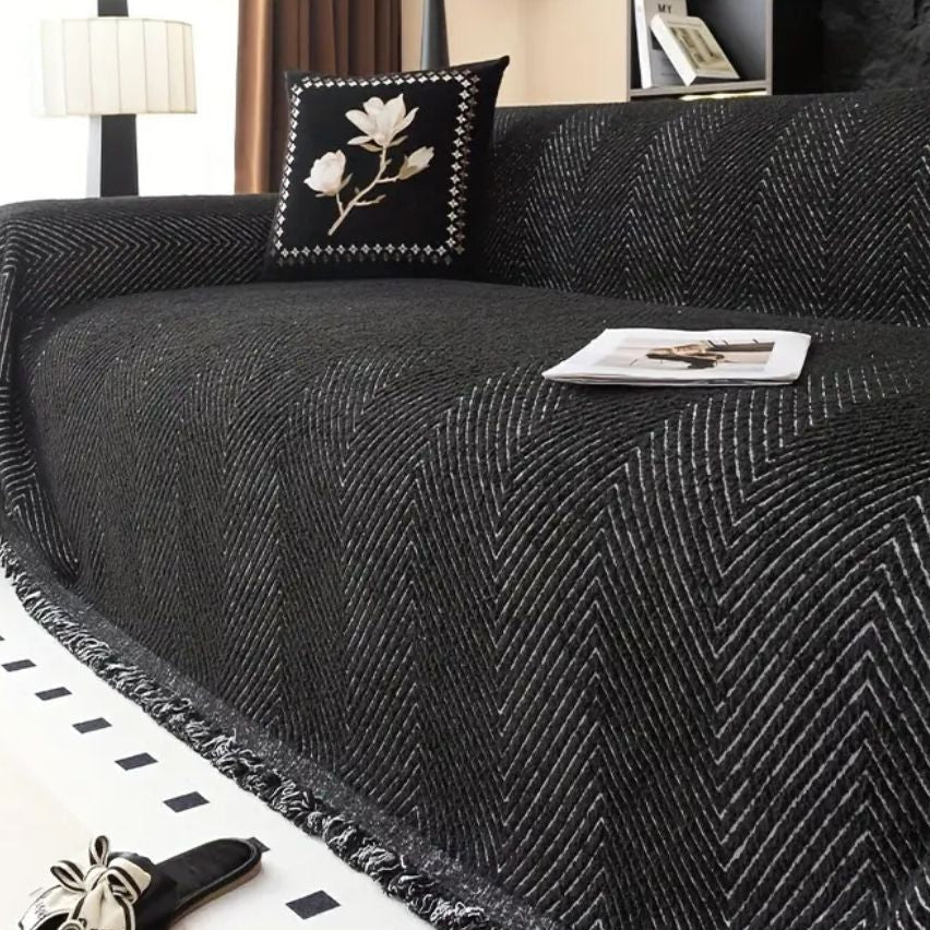 Sofa Cover Herringbone Pattern Protective Design