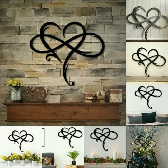 InfinityHeart Wall Decor – Iron Wall Sculpture with Symbol of Eternal Love