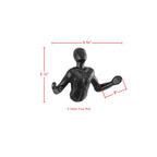 Protruding "Palms Up" Cast Iron Decorative Black Wall Mount Hooks (Set of 2)