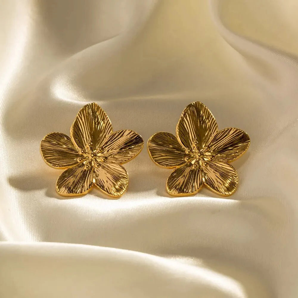Hibiscus Floral Stud Earrings
