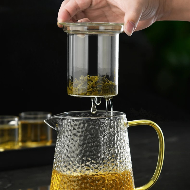 Heat-Resistant Borosilicate Glass Teapot with Filter