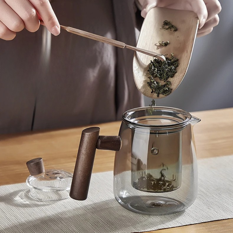Heat-Resistant Borosilicate Glass Teapot with Filter
