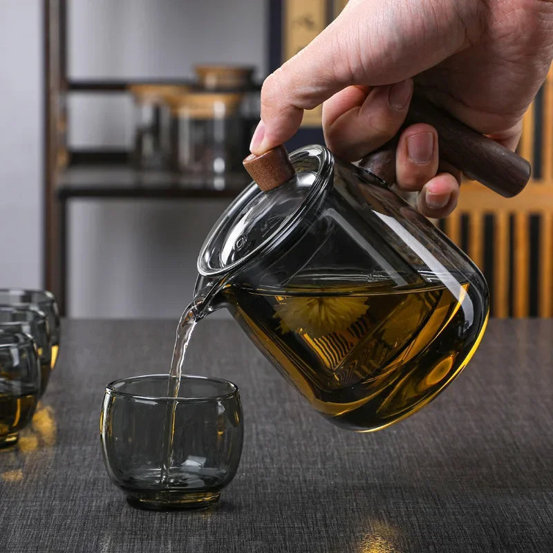 Heat-Resistant Borosilicate Glass Teapot with Filter