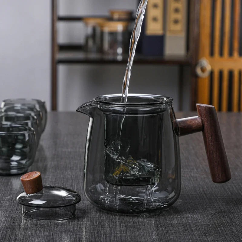Heat-Resistant Borosilicate Glass Teapot with Filter