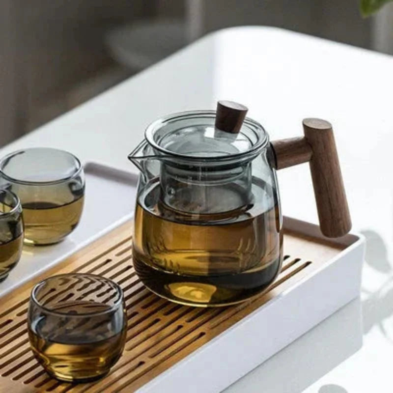 Heat-Resistant Borosilicate Glass Teapot with Filter