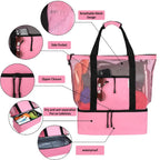 High-Capacity Picnic and Beach Bag – Waterproof, Double-Layer Mesh Design for Outdoor Adventures