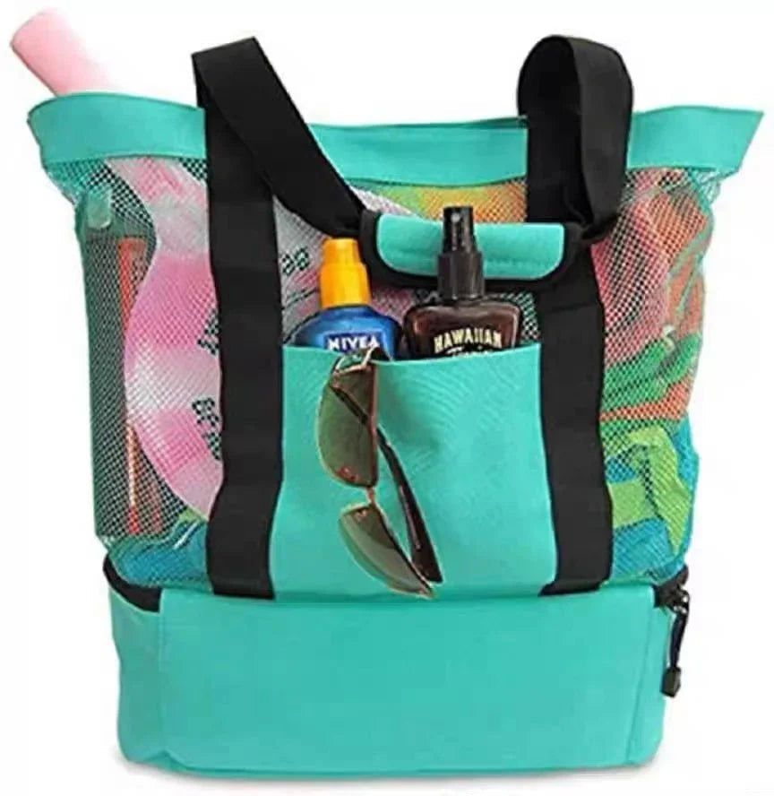 High-Capacity Picnic and Beach Bag – Waterproof, Double-Layer Mesh Design for Outdoor Adventures