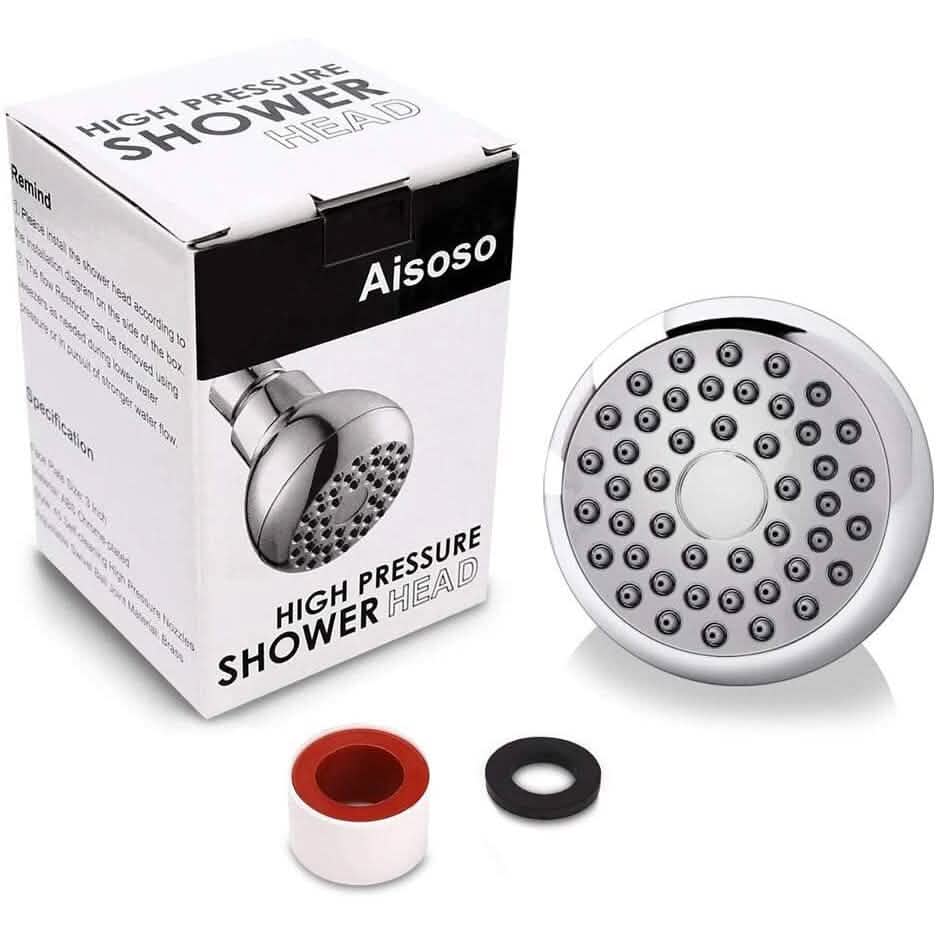 High Pressure Showerhead 3" Anti-Clog Anti-Leak Fixed with Adjustable Swivel Ball Joint Made of Brass