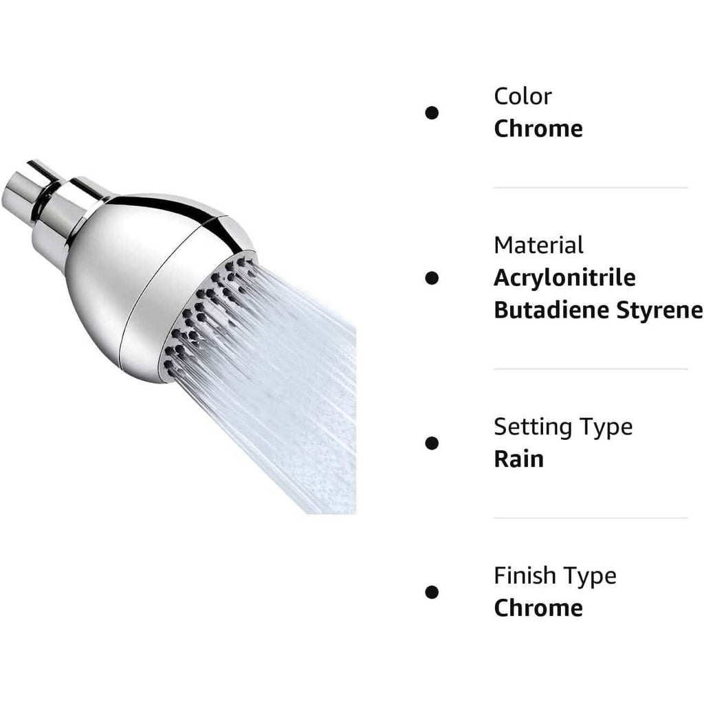 High Pressure Showerhead 3" Anti-Clog Anti-Leak Fixed with Adjustable Swivel Ball Joint Made of Brass