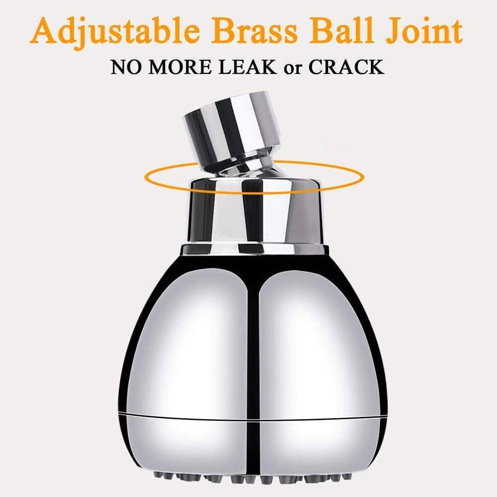 High Pressure Showerhead 3" Anti-Clog Anti-Leak Fixed with Adjustable Swivel Ball Joint Made of Brass