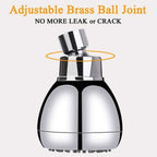 High Pressure Showerhead 3" Anti-Clog Anti-Leak Fixed with Adjustable Swivel Ball Joint Made of Brass