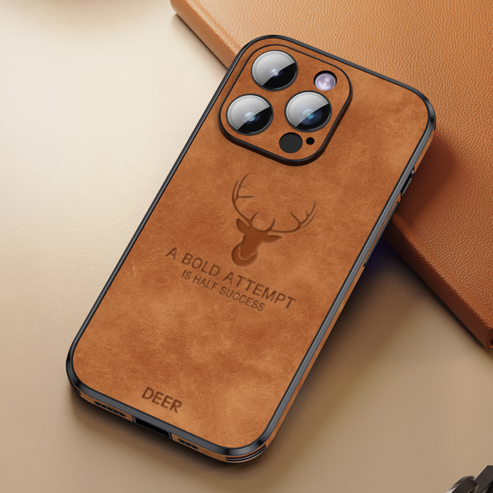 Deer - Luxury Leather iPhone Case with Stylish Design and Shockproof Protection
