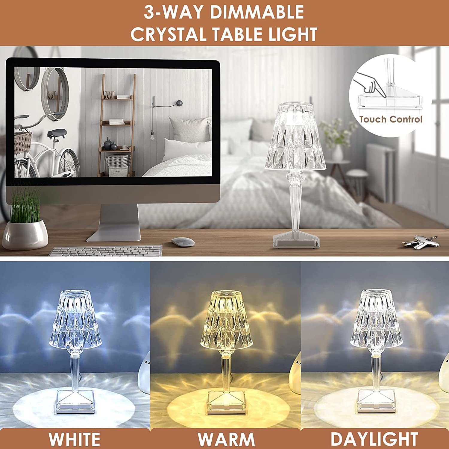 CrystaLamp - LED Table Lamp made of Diamond Crystal