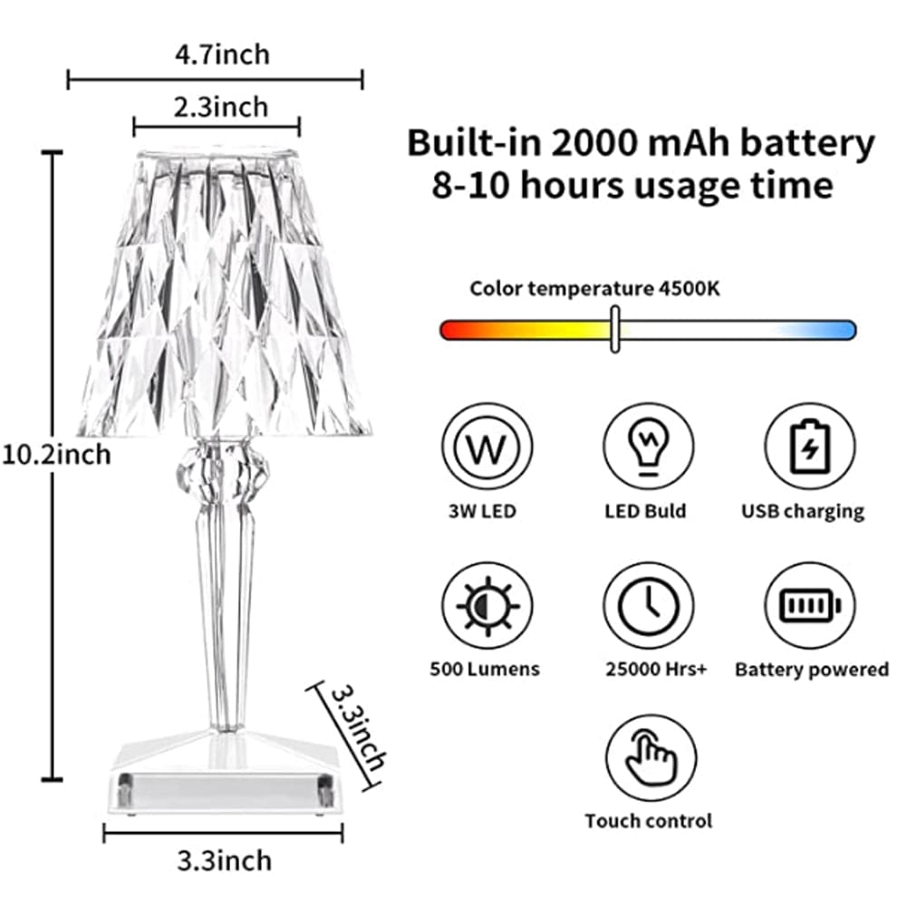 CrystaLamp - LED Table Lamp made of Diamond Crystal