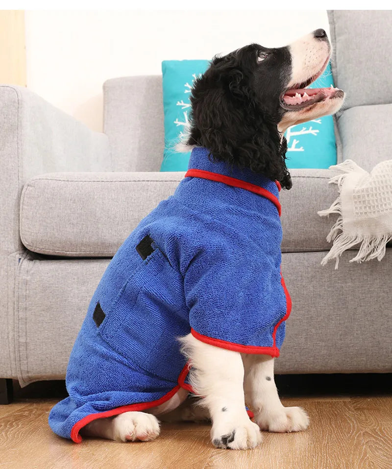 Dog Towel Robe for Dogs – Quick-Drying Adjustable Dog Blanket, Comfortable and Stylish Bathrobe for All Sizes