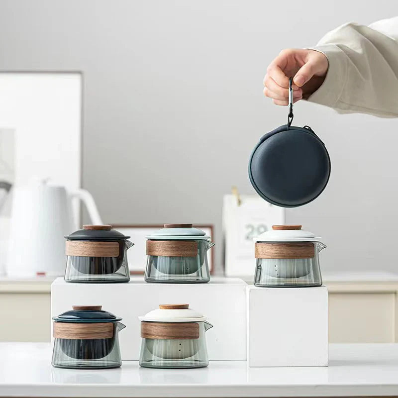 Portable and Stylish Tea Set with Teapot and Cups – Perfect for On-the-Go