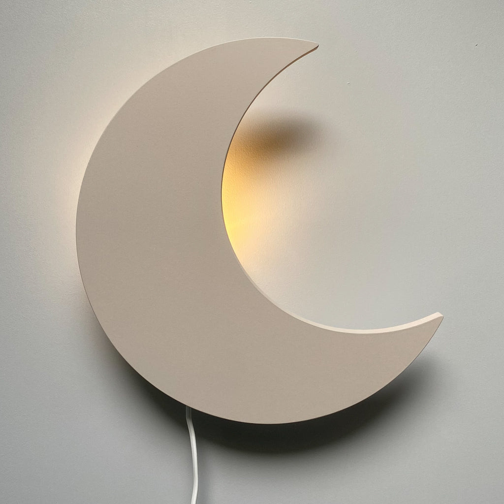 Wooden Moon-Shaped Night Light for Kids