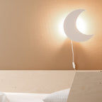 Wooden Moon-Shaped Night Light for Kids