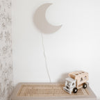 Wooden Moon-Shaped Night Light for Kids