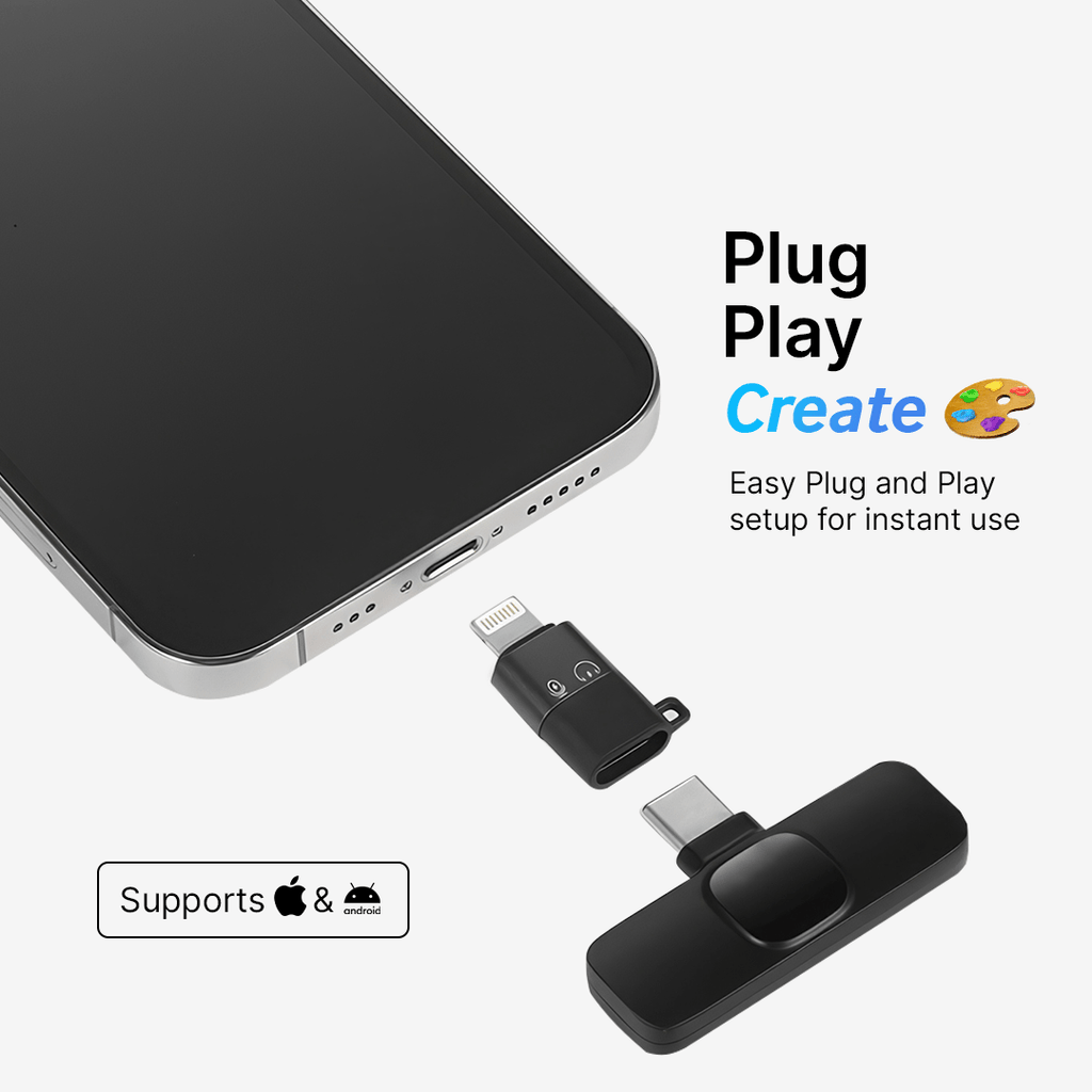 Mini Wireless Lavalier Micophone | For Content Creators & Video Recording